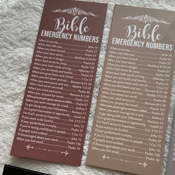Bible Emergency Numbers Bookmarks Set of 20 6” x 2.5” Invitation to Christ NWT - Picture 7 of 12
